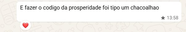 Print WhatsApp: aluna diz que o curso foi um chacoalhão necessário